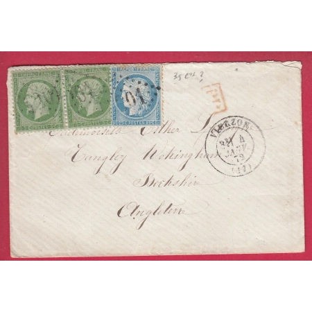 N°20 X2 + 60 GC 4201 VIERZON CHER WOKINGHAM ANGLETERRE TARIF A 35CTS ?? LETTRE COVER