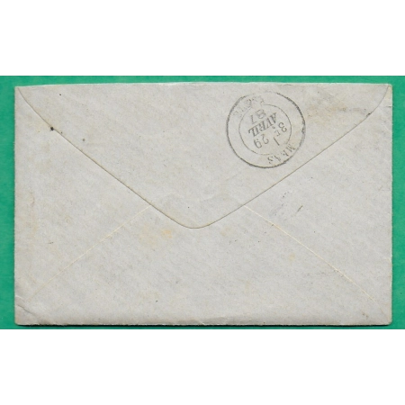 N°90 SAGE VARIETE PIQUAGE DECALE CAD TYPE 17 CLELLES EN TRIEVES ISERE OR ORIGINE RURALE PERCY POUR MENS 1887 FRANCE