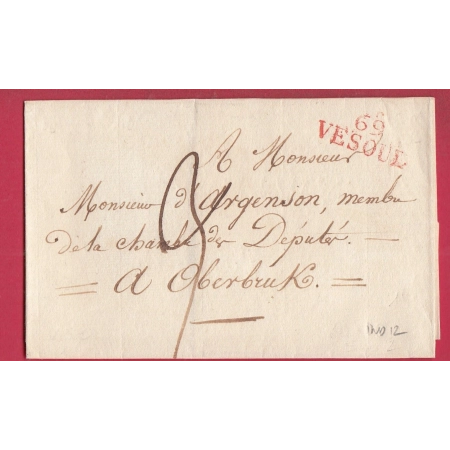 MARQUE 69 VESOUL HAUTE SAONE POUR OBERBRUK HAUT RHIN INDICE 12 LETTRE COVER