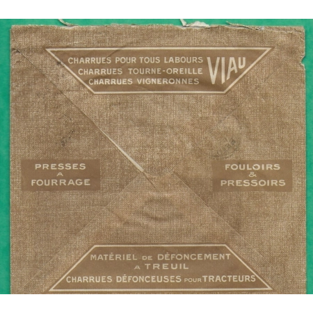 N°140 PAIRE SEMEUSE BELLE ENVELOPPE PUB MANUFACTURE DE MACHINES AGRICOLES MONNIER AVIGNON VAUCLUSE 1926 COVER FRANCE