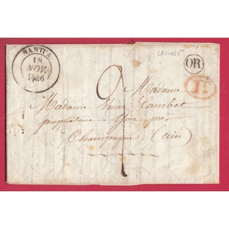 CAD TYPE 14 NANTUA AIN OR LA CLUSE + DECIME RURAL POUR CHAMPAGNE SUR SERANS LETTRE COVER