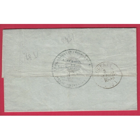 TAXE 3 DE FABRICATION LOCALE CAD TYPE 12 AUBUSSON CREUSE POUR GUERET 1838 LETTRE COVER