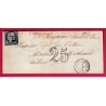 N°4 TAXE TAMPON 25C TIMBRE AYANT DEJA SERVI GRILLE LA GUILLOTTIERE LYON RHONE 1852 LAGNIEU AIN LETTRE COVER