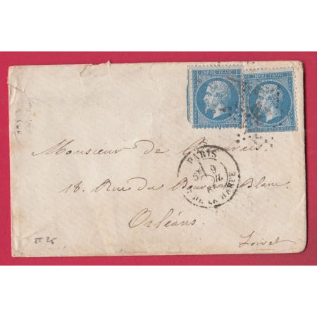 N°22 X2 PARIS ETOILE 25 R DE LA HARPE POUR ORLEANS LOIRET LETTRE COVER