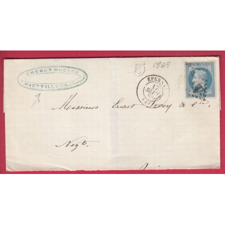 N°29 GC 1397 EPERNAY MARNE BOITE RURALE E HAUTVILLE LETTRE COVER