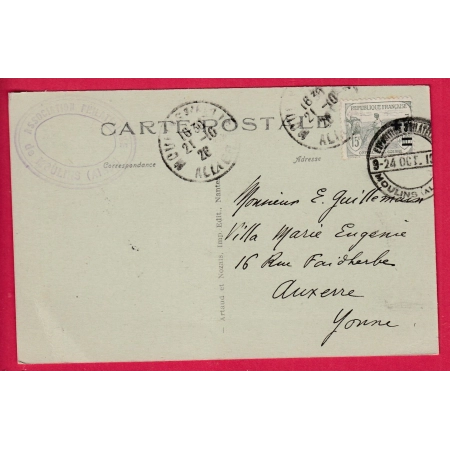 N°164 CAD EXPOSITION PHILATELIQUE MOULINS ALLIER 1926 POUR AUXERRE LETTRE COVER
