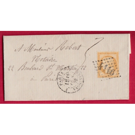 N°55 GC 4116 PARIS VAUGIRARD POUR PARIS FEVRIER 1876 RECETTE REUNIES ?? LETTRE COVER