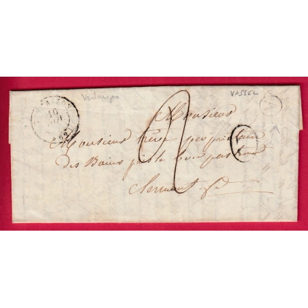 CAD TYPE 15 VERTAIZON PUY DE DOME BOITE RURALE A VASSEL POUR CLERMONT DECIME RURAL 1846 LETTRE COVER