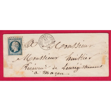 N°15 TTB PC 1405 GIVRY PRES L'ORBIZE SAONE ET LOIRE POUR MACON LETTRE COVER