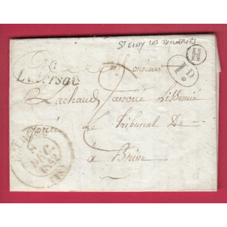 CURSIVE 18 LUBERSAC CORREZE BOITE RURALE H ST ELOY LES TUILERIES T13 UZERCHE POUR BRIVES LETTRE COVER