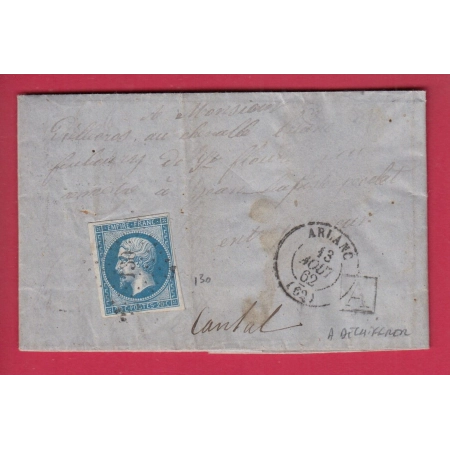 N°14 PC 130 ARLANC PUY DE DOME BOITE URBAINE A A DECHIFFRER POUR ST FLOUR CANTAL LETTRE COVER