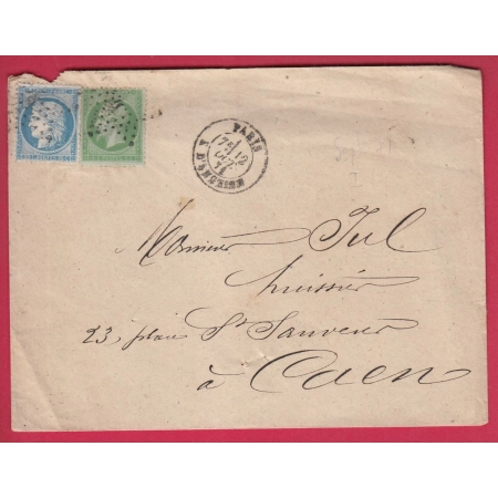 N°37 20 PARIS ETOILE 4 VARIETE EX 24 R D'ENGHEINS POUR CAEN CALVADOS LETTRE COVER