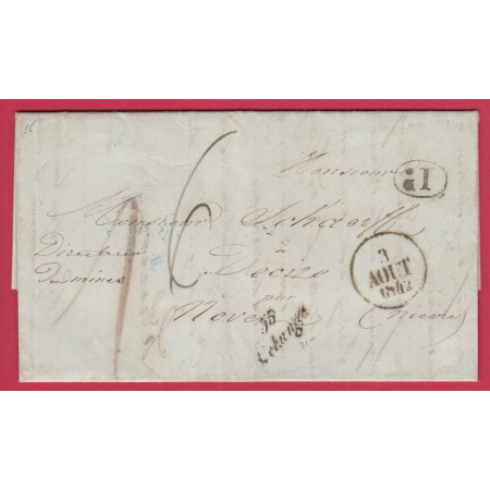 CURSIVE 55 UCKANGE MOSELLE POUR DECIZE NIEVRE TEXTE DE METZ 1842 LETTRE COVER
