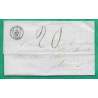 CAD TYPE 15 USTARITZ BASSES PYRENEES TAXE MANUSCRITE 20 DOUBLE PORT POUR PARIS 1848 LETTRE COVER FRANCE