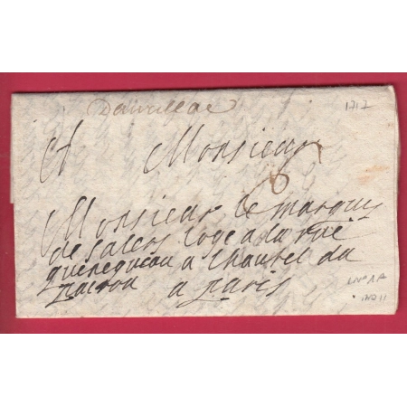 MARQUE D'AURILLAC CANTAL LENAIN N°1A INDICE 11 POUR PARIS 1714 LETTRE COVER