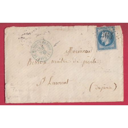 N°29 GC 564 CAD EN BLEU GARE DE BOURG EN BRESSE POUR ST LAURENT DU JURA LETTRE COVER