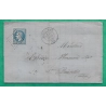 N°29 GC 4557 LANGOIRAN GIRONDE BUREAU SUPPLEMENTAIRE POUR ST QUENTIN AISNE 1869 LETTRE COVER FRANCE