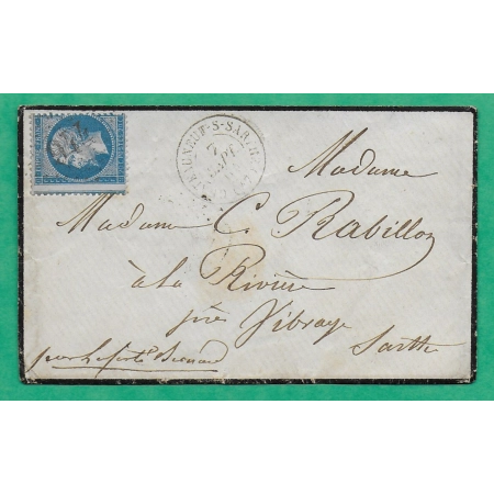 N°22 VARIETE PIQUAGE A CHEVAL GC 944 CHATEAUNEUF SUR SARTHE MAINE ET LOIRE POUR VIBRAYE SARTHE LETTRE COVER FRANCE