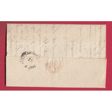 MARQUE ESSAI ARRIVE ANGERS RARE EN NOIR 1828 + 47 ST GEORGES MAINE ET LOIRE LETTRE COVER