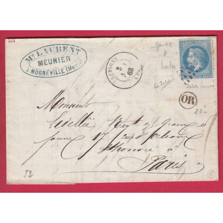 N°29 GC 3120 REVIGNY MEUSE OR MOGNEVILLE POUR PARIS LETTRE COVER