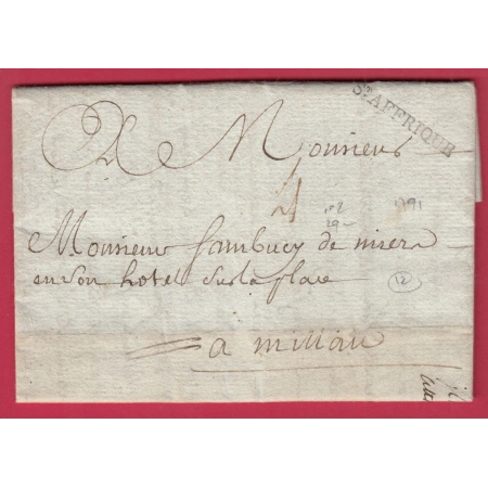MARQUE ST AFFRIQUE AVEYRON 1791 LENAIN N°2 POUR MILLAU INDICE 12 LETTRE COVER