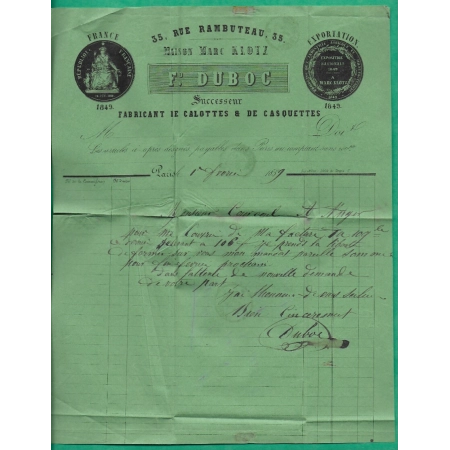 N°14 ETOILE DE PARIS BUREAU C POTHION 1521 BELLE FACTURE POUR ANGERS MAINE ET LOIRE 1859 LETTRE COVER FRANCE