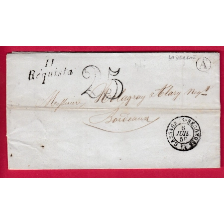 CURSIVE 11 REQUISTA AVEYRON BOITE RURALE A LA VERGNE T15 CASSAGNES BEGONHES POUR BORDEAUX LETTRE COVER