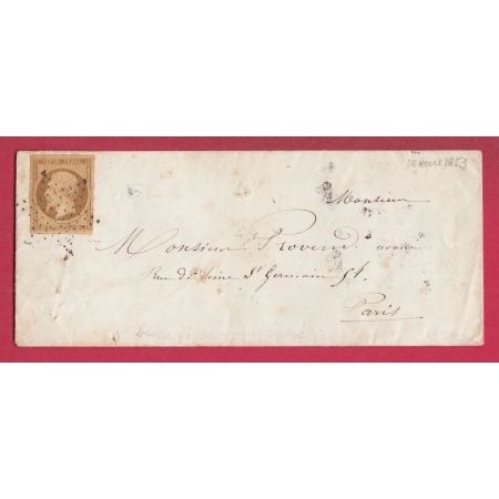 N°9 BISTRE BRUN TTB SIGNE MIRO ETOILE PARIS POUR PARIS LETTRE COVER