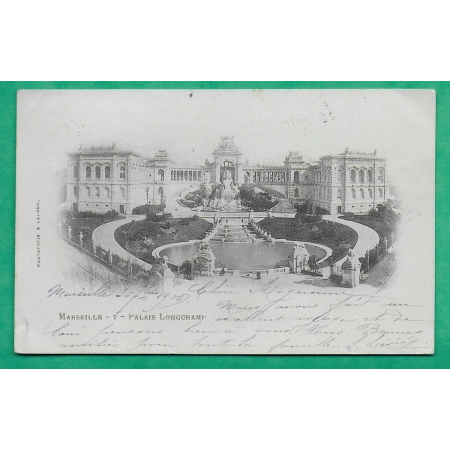 N°102 PAIRE SAGE CAD MARSEILLE DEPART CARTE POSTALE PALAIS LONGCHAMP POUR MANTES SEINE ET OISE 1900 LETTRE COVER FRANCE