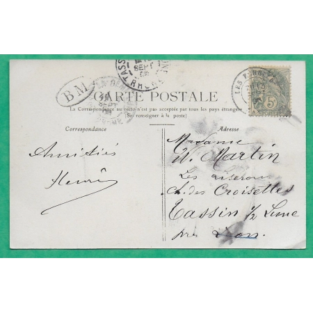 N°111 BLANC CAD LES ECHELLES SAVOIE BM BOITE MOBILE CARTE POSTALE ST PIERRE D'ENTREMONT POUR TASSIN LA DEMI LUNE RHONE