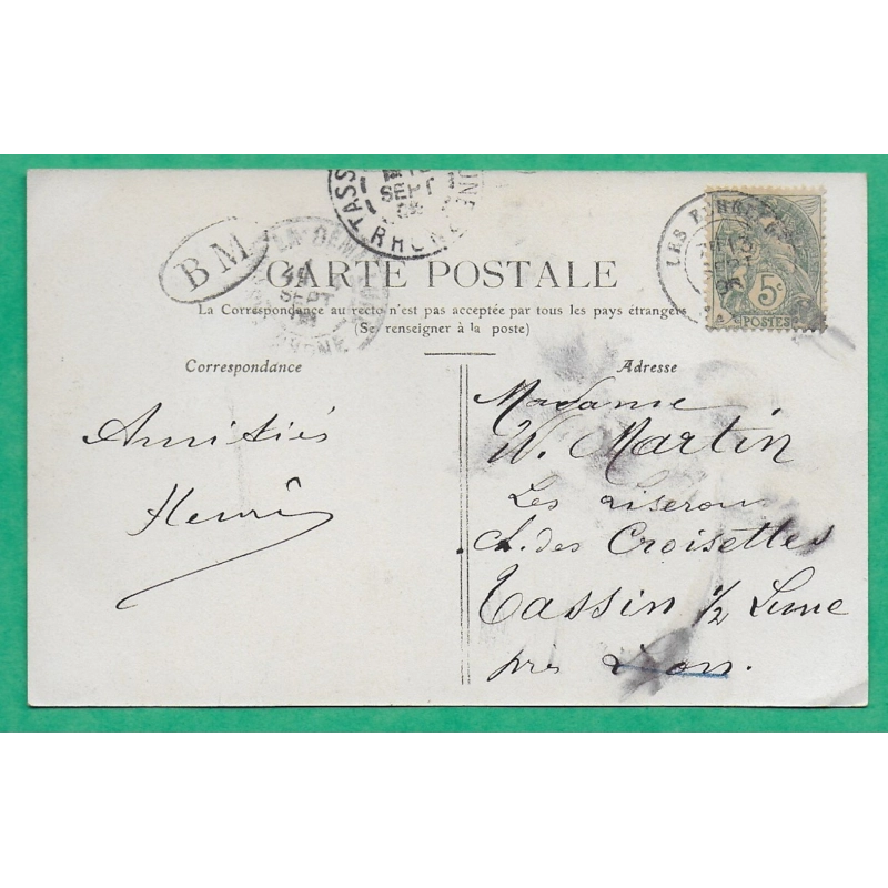 N°111 BLANC CAD LES ECHELLES SAVOIE BM BOITE MOBILE CARTE POSTALE ST PIERRE D'ENTREMONT POUR TASSIN LA DEMI LUNE RHONE