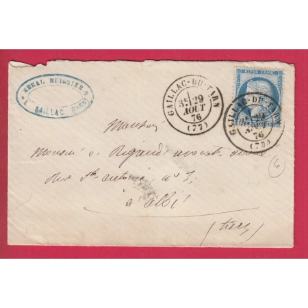N°60 CAD TYPE 17 GAILLAC DU TARN POUR ALBI LETTRE COVER
