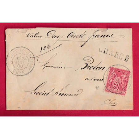 N°98 LE CHATELET EN BERRY CHER POUR ST AMAND MONTROND LETTRE CHARGE COVER
