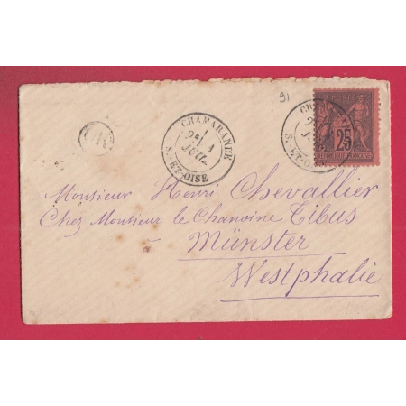 N°91 CHAMARANDE SEINE ET OISE POUR MUNSTER WESTPHALIE ALLEMAGNE1879 LETTRE COVER