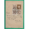 ENTIER BANDE DE JOURNAL 5C HELVETIA EDELWEISS + COMPLEMENT AFFRANCHISSEMENT 15C CAD FRIBOURG LETTRES POUR PARIS 1949
