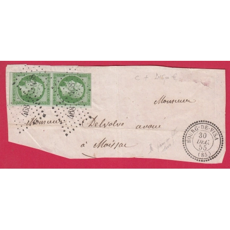 N°12 PAIRE TTB PC 468 BOURG DE VISA TARN ET GARONNE CAD TYPE 22 DEVANT DE  LETTRE COVER