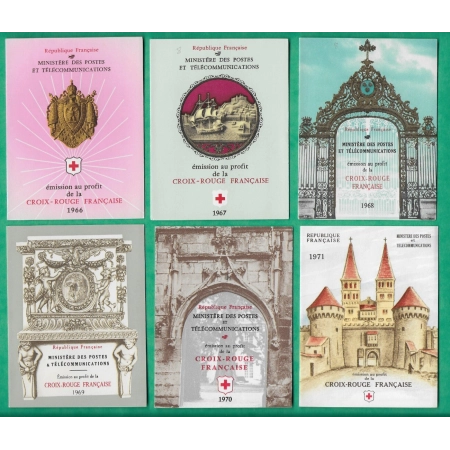 LOT CARNETS DE TIMBRE CROIX ROUGE DE 1960 A 1984 COMPLETS STAMP FRANCE