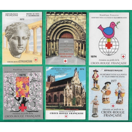 LOT CARNETS DE TIMBRE CROIX ROUGE DE 1960 A 1984 COMPLETS STAMP FRANCE