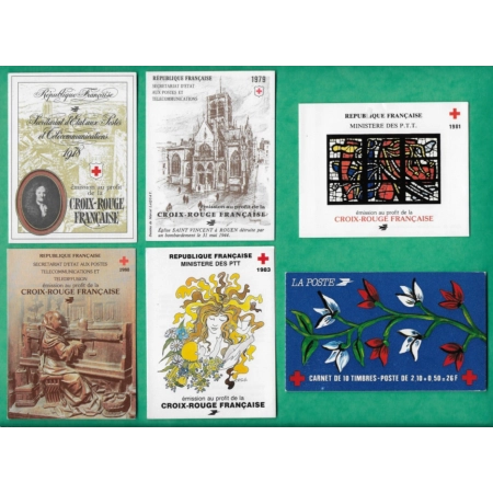LOT CARNETS DE TIMBRE CROIX ROUGE DE 1960 A 1984 COMPLETS STAMP FRANCE
