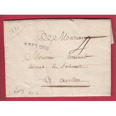 MARQUE ST FLOUR CANTAL LENAIN N°3 1783 INDICE 12 POUR AURILLAC LETTRE COVER