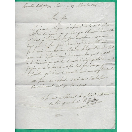 MARQUE 49 FISMES BLEU MARNE POUR MONTAUBAN TARN ET GARONNE 27x11 1824 LETTRE COVER FRANCE