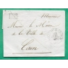 CAD TYPE 13A BELLE ISLE EN MER LE PALAIS MORBIHAN PP NOIR POUR CAEN CALVADOS 1834 LETTRE COVER FRANCE