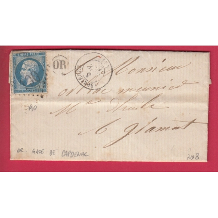 N°22 GC 190 ASPRIERES AVEYRON OR GARE DE CAPDENAC POUR GRAMAT LOT LETTRE COVER