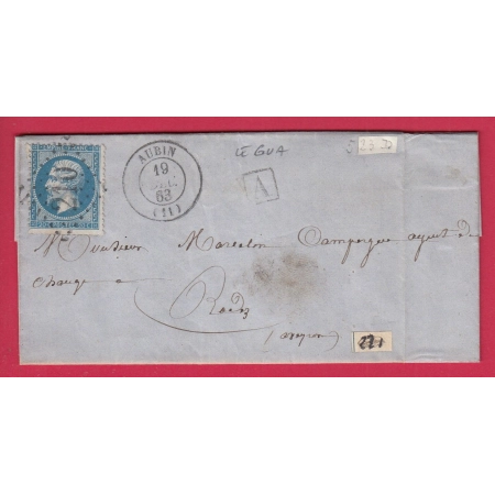 N°22 GC AUBIN AVEYRON BOITE URBAINE A LE GUA POUR RODEZ LETTRE COVER
