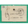 CAD TYPE 13 MARSEILLE BOUCHES DU RHONE DECIME + BOITE RURALE A ALLAUCH POUR ST MAXIMIN VAR 1839 LETTRE COVER FRANCE