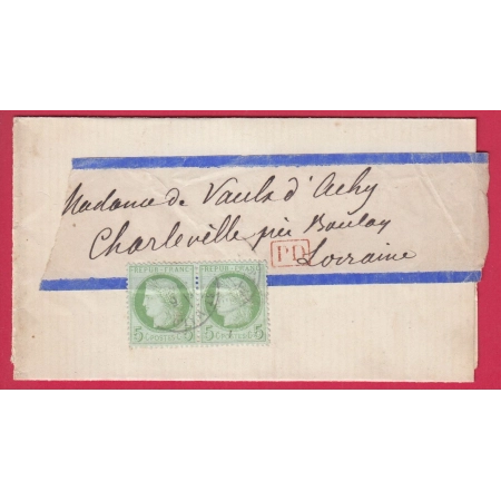 N°53 PAIRE CAD ST MALO ILLE ET VILAINE BANDE JOURNAL POUR BOULAY MOSELLE ALSACE LORRAINE ALLEMAGNE LETTRE COVER