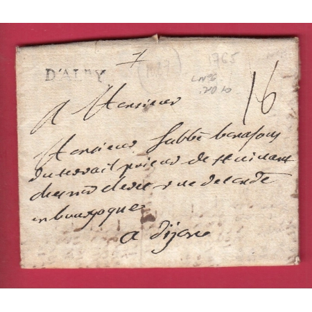 MARQUE D'ALBY ALBI TARN LENAIN N°6 INDICE 10 POUR DIJON LETTRE COVER