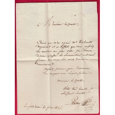 MARQUE 59 LA FERTE MACE ORNE 1826 INDICE 13 POUR PARIS LETTRE COVER