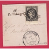 N°3 BORD DE FEUILLE GRILLE + CURSIVE 16 TAILLEBOURG CHARENTE INFERIEURE T14 ST SAVINIEN FRAGMENT DE LETTRE SIGNE ROUMET