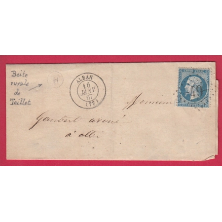 N°22 GC 49 ALBAN TARN BOITE RURALE F TEILLET POUR ALBI LETTRE COVER